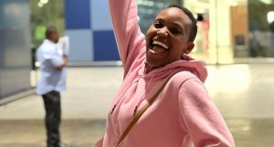 Nyokabi Macharia arrives in Kotoka International Airport, Accra - Ghana, on 25th May 2023 PHOTO | AFRICA MONOLOGUE CHALLENGE